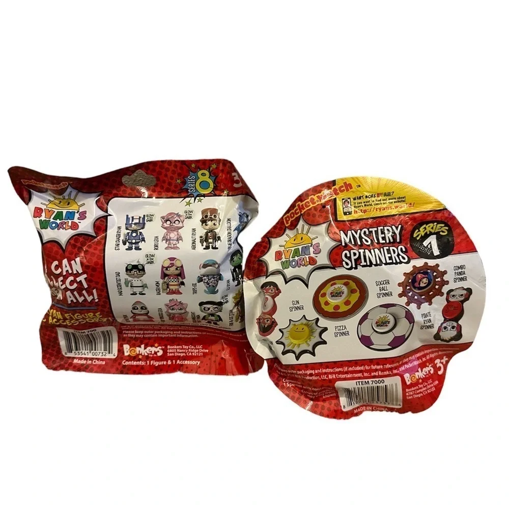 Ryan's World Mystery Spinner series 1 & Ryan’s world mystery figure series 8